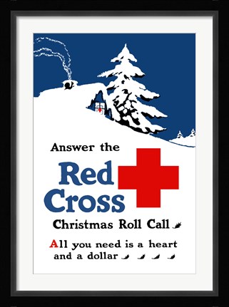 Framed Red Cross Christmas Roll Call Print