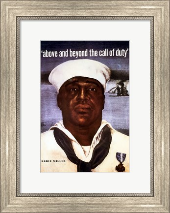 Framed Doris Dorie Miller, U.S. Navy Print