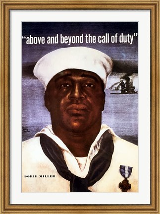 Framed Doris Dorie Miller, U.S. Navy Print