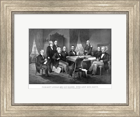 Framed President Abraham Lincoln and His Cabinet Print