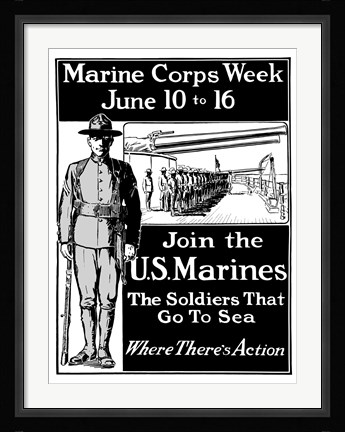 Framed Join the U.S. Marines Print