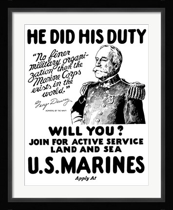 Framed Admiral George Dewey Print