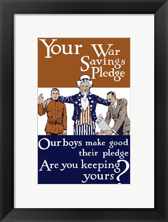 Framed Vintage World War I - Uncle Sam Print