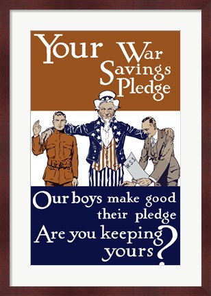 Framed Vintage World War I - Uncle Sam Print