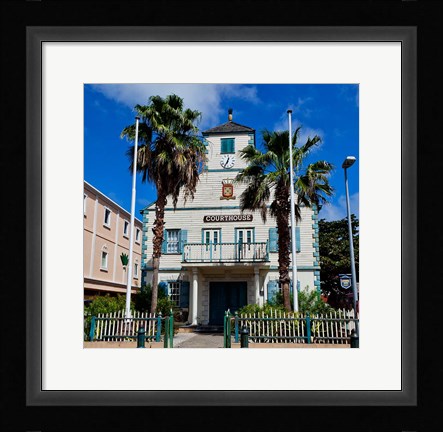Framed Town of Philipsburg in St Maarten, West Indies Print