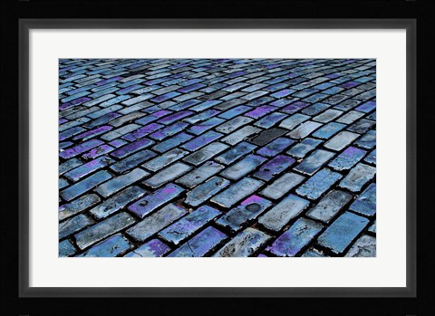 Framed Blue Streets of Old San Juan, San Juan, Puerto Rico, Print