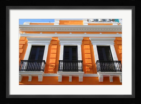 Framed Puerto Rico, Old San Juan, Colonial architecture Print
