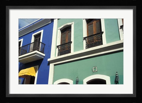 Framed Street Scene, Old San Juan, Puerto Rico Print