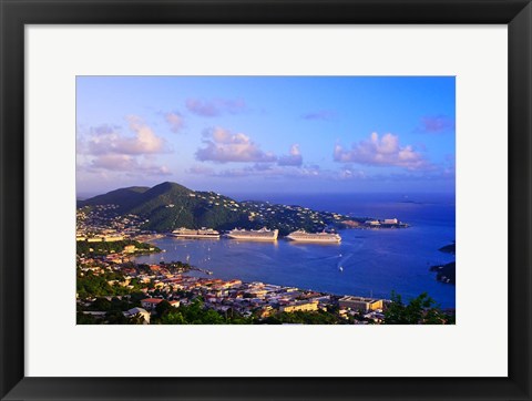 Framed Caribbean, St Thomas, USVI, Charlotte Amalie Print
