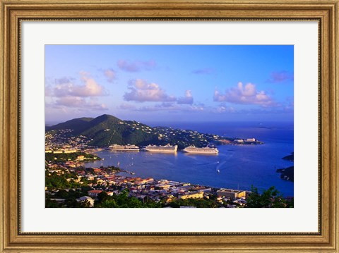 Framed Caribbean, St Thomas, USVI, Charlotte Amalie Print