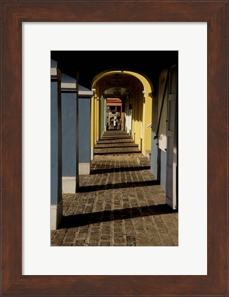 Framed Caribbean, USVI, St Croix, Christiansted, Path Arches Print