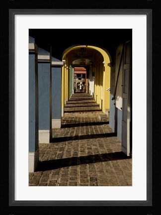 Framed Caribbean, USVI, St Croix, Christiansted, Path Arches Print