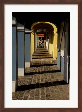 Framed Caribbean, USVI, St Croix, Christiansted, Path Arches Print