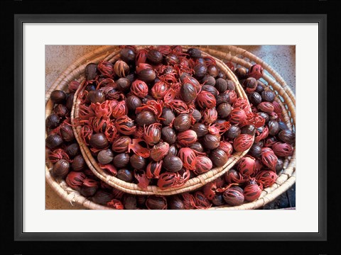 Framed Nutmeg in Public Market, Castries, Caribbean Print