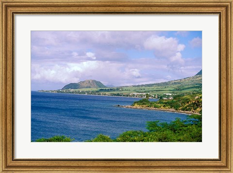 Framed Coastal, Roseau, St Kitts, Caribbean Print