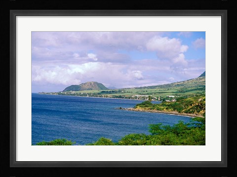 Framed Coastal, Roseau, St Kitts, Caribbean Print