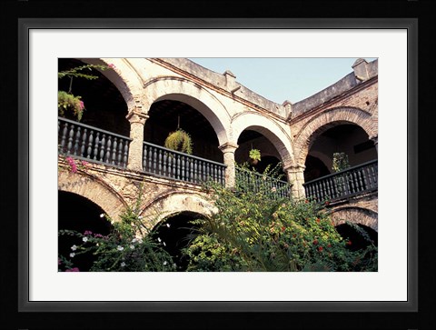Framed Balcony with Flowers and Trees, Puerto Rico Print