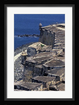 Framed Aerial view of El Morro Fort, Old San Juan, Puerto Rico Print