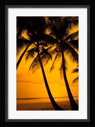 Framed Sunset and Palms, San Juan, Puerto Rico Print