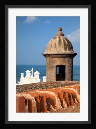 Framed Lookout tower at Fort San Cristobal, Old San Juan, Puerto Rico, Caribbean Print