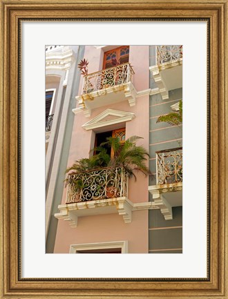 Framed Puerto Rico, San Juan Facades of Old San Juan Print