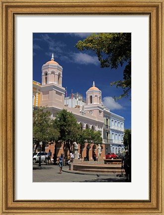 Framed Puerto Rico, San Juan Plaza in Old San Juan Print