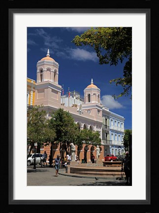 Framed Puerto Rico, San Juan Plaza in Old San Juan Print