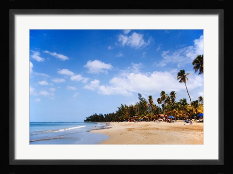 Framed View of Luquillo Beach, Puerto Rico, Caribbean Print
