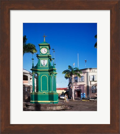Framed Circus and Berkeley Monument, Basseterre, St Kitts, Caribbean Print