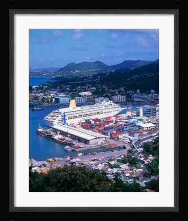 Framed Castries, St Lucia, Caribbean Print