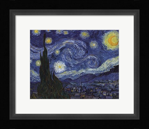 Framed Starry Night, c.1889 Print