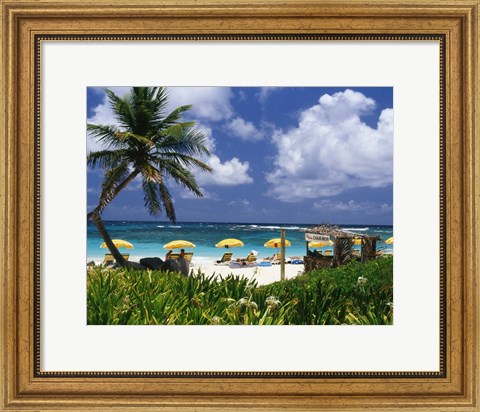 Framed Dawn Beach on St Martin, Caribbean Print