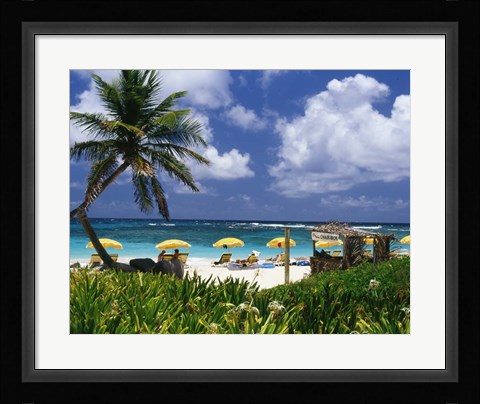 Framed Dawn Beach on St Martin, Caribbean Print