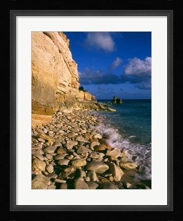 Framed Cliffs at Cupecoy Beach, St Martin, Caribbean Print