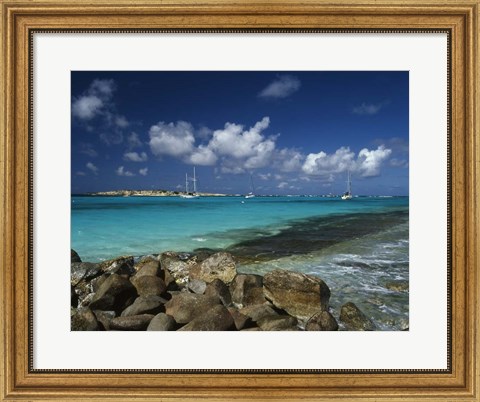 Framed Orient Bay, St Martin, Caribbean Print