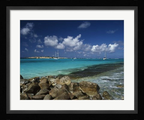 Framed Orient Bay, St Martin, Caribbean Print