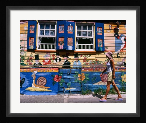 Framed L'Escargot Restaurant in Philipsburg, St Martin, Caribbean Print