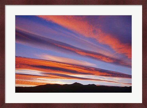 Framed Canada, Alberta, Burmis sunset over the Canadian Rocky Mountains Print