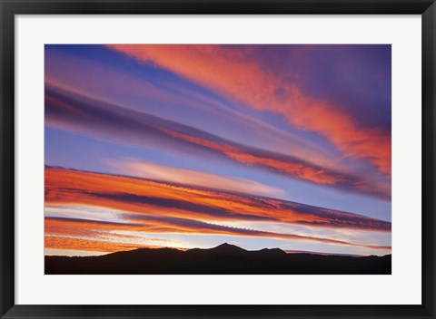 Framed Canada, Alberta, Burmis sunset over the Canadian Rocky Mountains Print