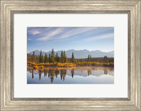 Framed Canada, Alberta, Jasper National Park Scenic of Cottonwood Slough Print