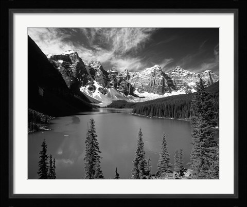 Framed Wenkchemna Peaks reflected in Moraine lake, Banff National Park, Alberta, Canada Print