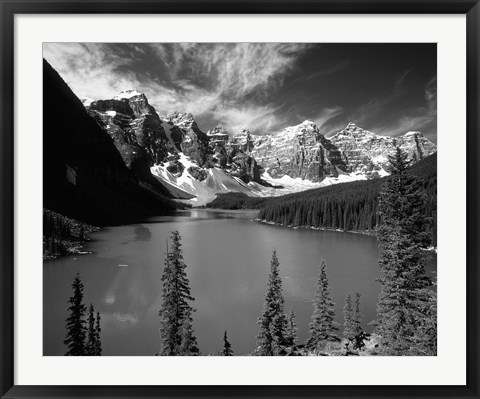 Framed Wenkchemna Peaks reflected in Moraine lake, Banff National Park, Alberta, Canada Print