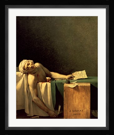 Framed Death of Marat, 1793 Print