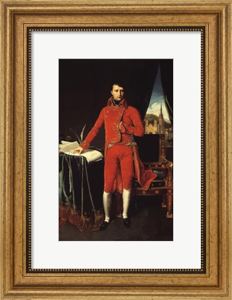 Framed Napoleon Bonaparte in Red Print