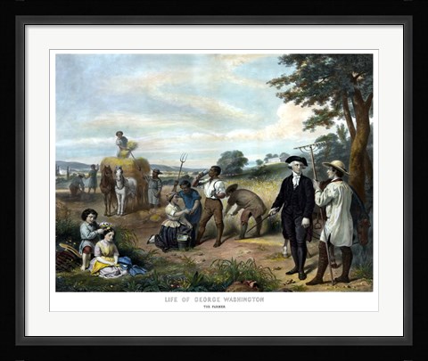 Framed George Washington On His Farm Print