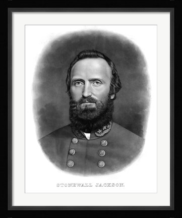 Framed Thomas Stonewall Jackson (digitally restored) Print