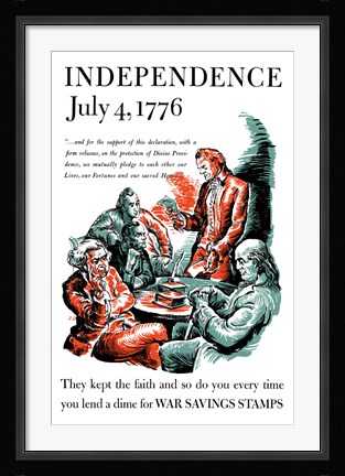 Framed Thomas Jefferson Reading the Declaration of Independence Print