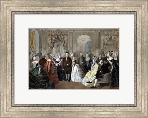 Framed Benjamin Franklin&#39;s Reception by the French Court Print