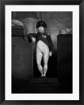 Framed Napoleon Bonaparte Exiting a Ship Print