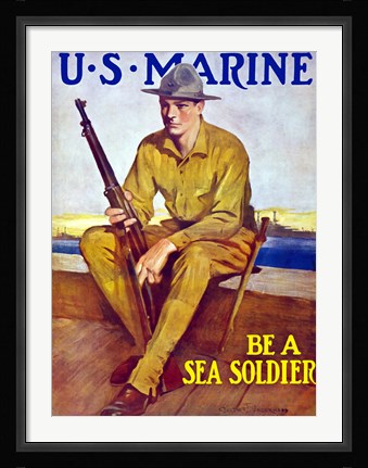 Framed U.S. Marine - Be A Soldier Print